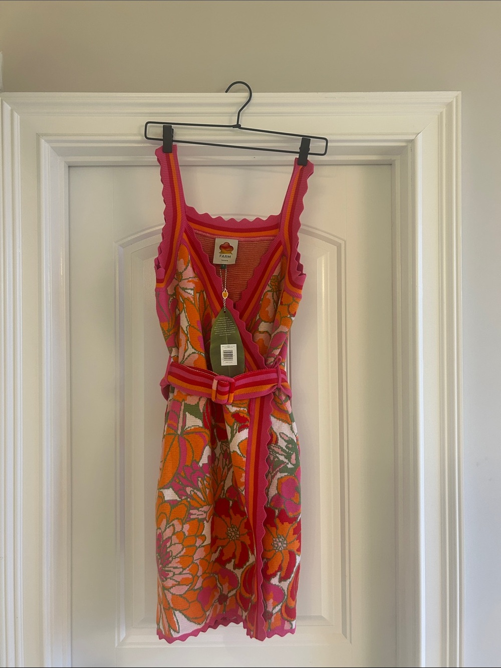 FARM Rio Dress Beige Spring Affair Knit Wrap Dress - Picture 3 of 5
